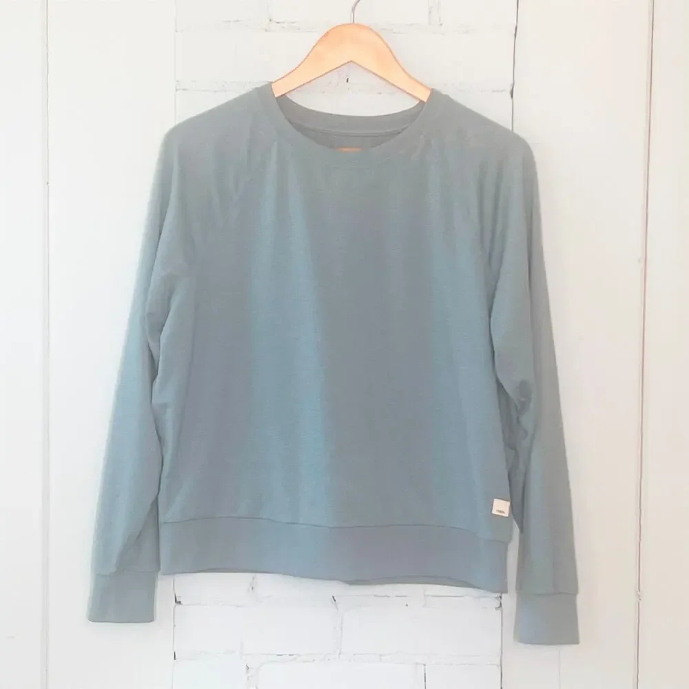 Vuori Long Sleeve Halo Crew Knit Smoke Blue Heather Women's Medium - Picture 3 of 5